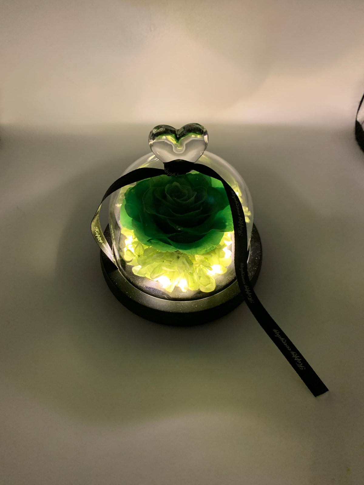 Green Preserved Rose with LED