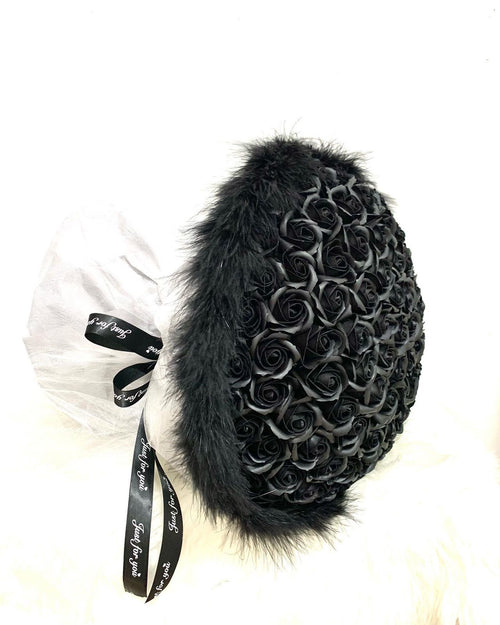 Black Roses Feather Decoration
