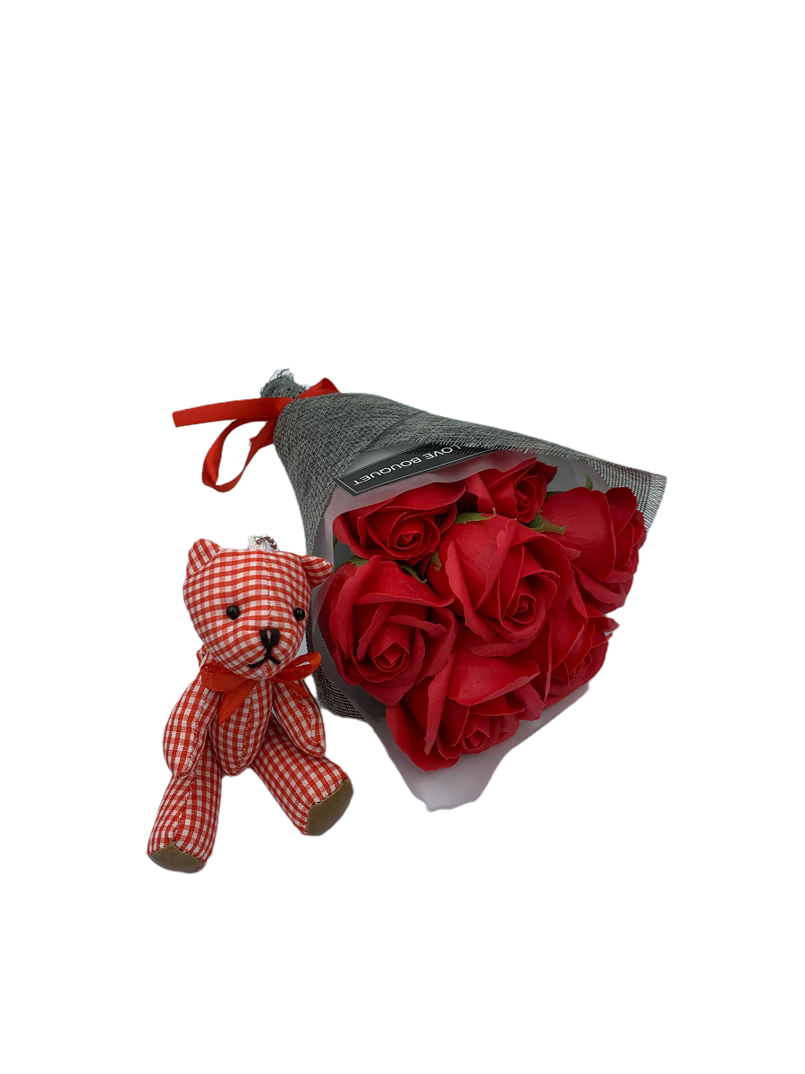 Fragrant Red Bear Bouquet