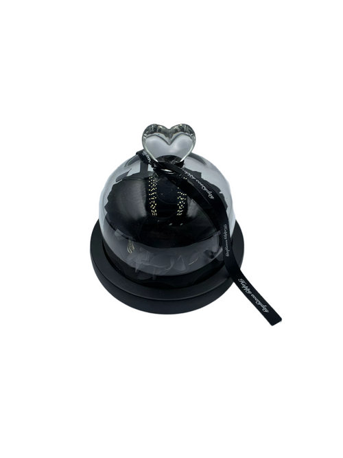 Black Rose in Glass Dome with LED