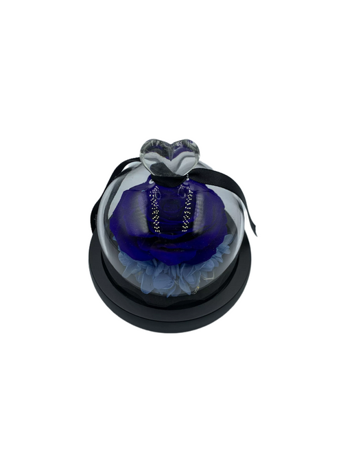 Blue Rose in Glass Dome