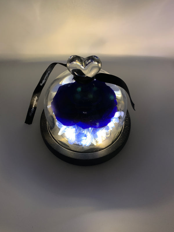 Blue Rose in Glass Dome