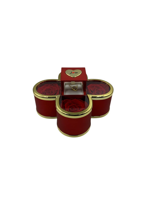 Rose Eternity Suite: a preserved rose with a full set of plated jewelry