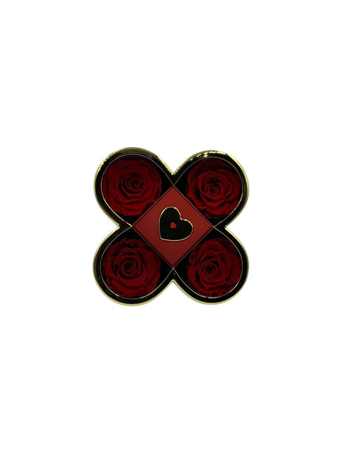 Preserved rose and jewelry set boxed together, ready to give
