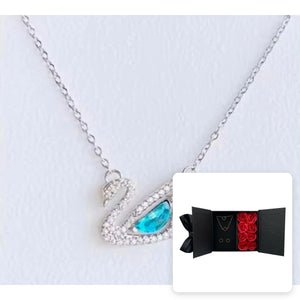 Swan Necklace · Blue Stone