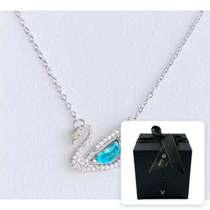 Swan Necklace · Blue Stone