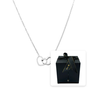 Two Hearts Necklace · Silver-Plated