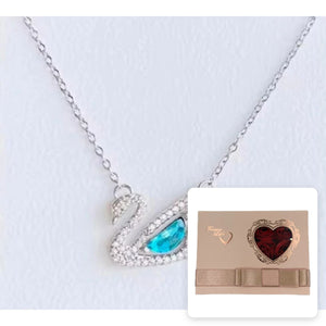 Swan Necklace · Blue Stone