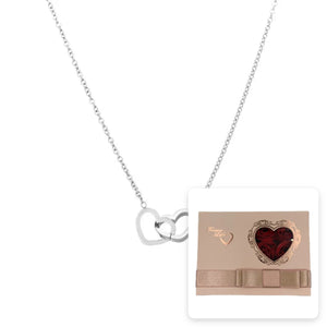 Two Hearts Necklace · Silver-Plated